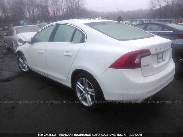 YV126MFB9F1305856 - 2015 VOLVO S60 PREMIER WHITE photo 3