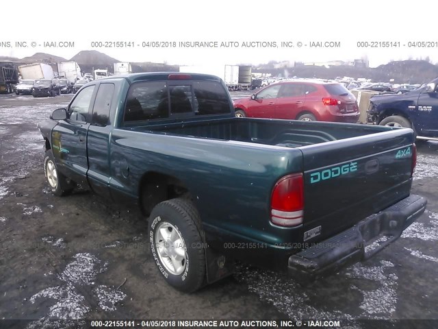 1B7GG23X4VS205671 - 1997 DODGE DAKOTA GREEN photo 3