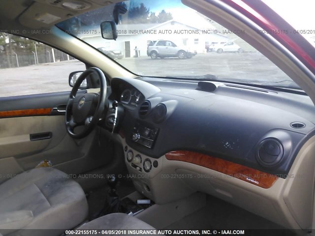 KL1TD56E09B611656 - 2009 CHEVROLET AVEO LS/LT 红色 照片 5