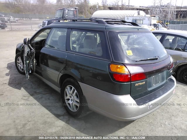 4S3BH665037639983 - 2003 SUBARU LEGACY OUTBACK GREEN photo 3