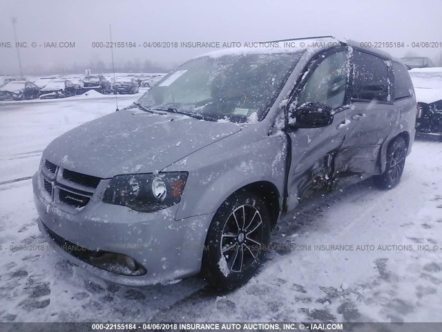 2C4RDGEGXGR329881 - 2016 DODGE GRAND CARAVAN R/T GRAY photo 2