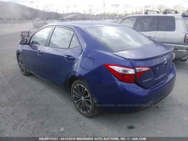 5YFBURHE2EP153820 - 2014 TOYOTA COROLLA L/LE/LE PLS/PRM/S/S PLS BLUE photo 3