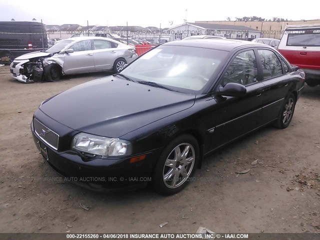 YV1TS91D521276744 - 2002 VOLVO S80 T6 TURBO BLACK photo 2