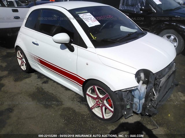 3C3CFFBR8DT563174 - 2013 FIAT 500 SPORT WHITE photo 1