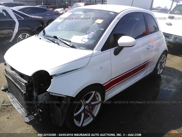 3C3CFFBR8DT563174 - 2013 FIAT 500 SPORT WHITE photo 2