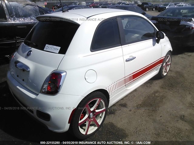 3C3CFFBR8DT563174 - 2013 FIAT 500 SPORT WHITE photo 4