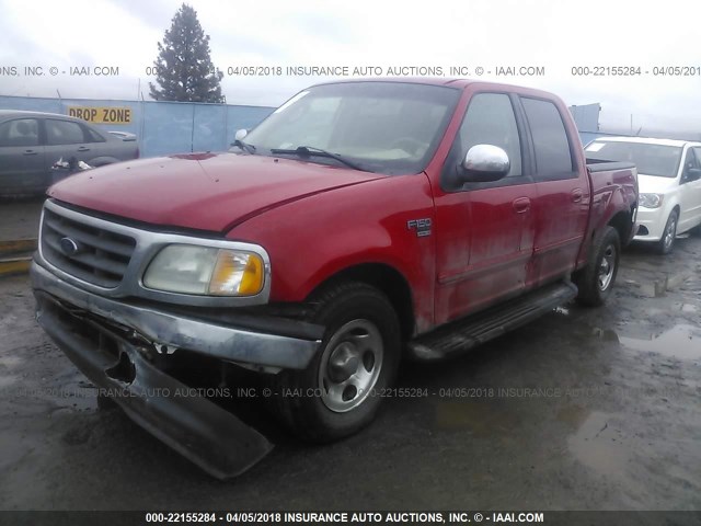 1FTRW07662KC51709 - 2002 FORD F150 SUPERCREW RED photo 2