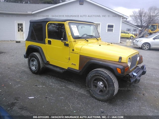 1J4FA29PXYP735102 - 2000 JEEP WRANGLER / TJ SE YELLOW photo 1