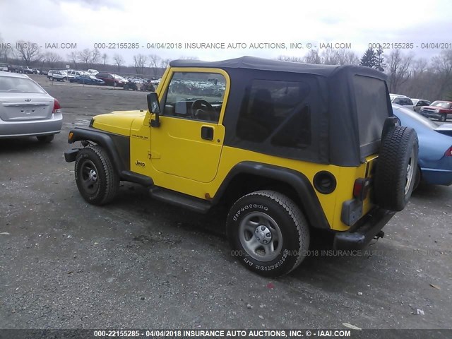 1J4FA29PXYP735102 - 2000 JEEP WRANGLER / TJ SE YELLOW photo 3