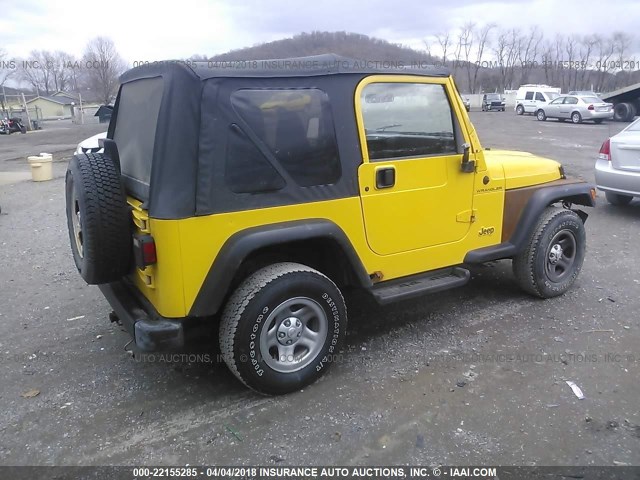 1J4FA29PXYP735102 - 2000 JEEP WRANGLER / TJ SE YELLOW photo 4