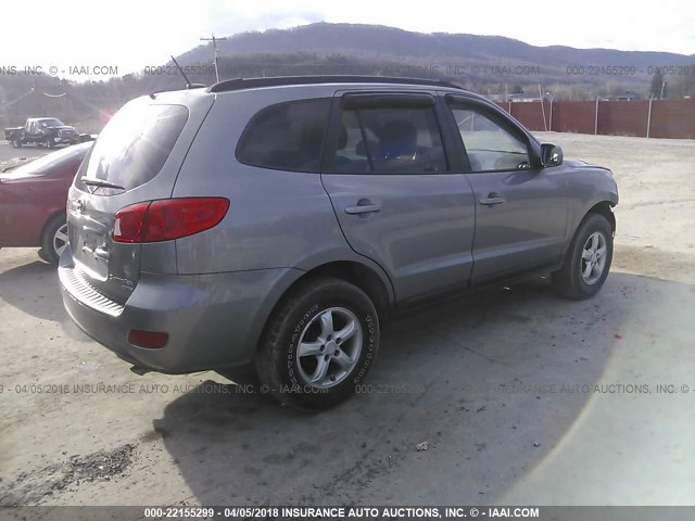 5NMSG73D78H162280 - 2008 HYUNDAI SANTA FE GLS SILVER photo 4