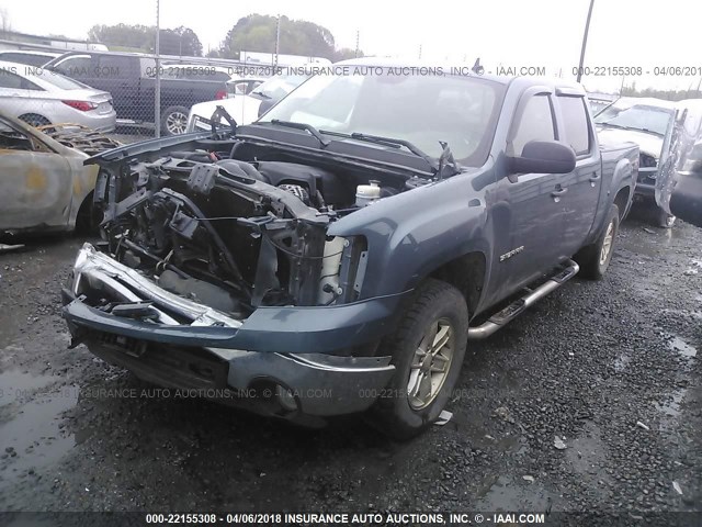 3GTP2VE33BG380684 - 2011 GMC SIERRA K1500 SLE BLUE photo 2