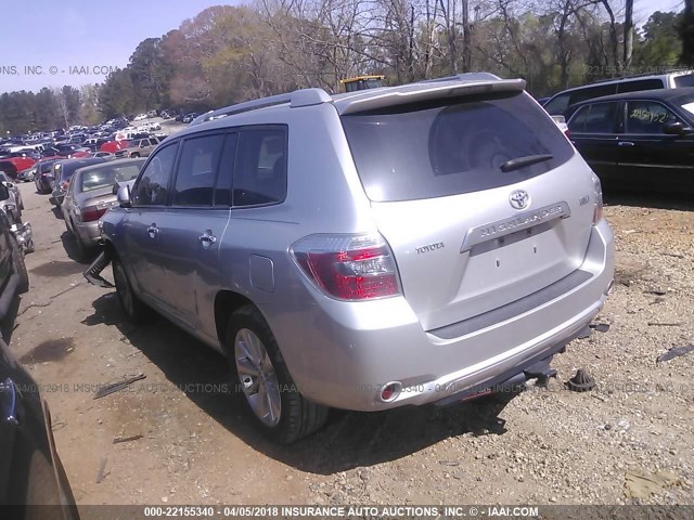 JTEEW41A792027065 - 2009 TOYOTA HIGHLANDER HYBRID SILVER photo 3