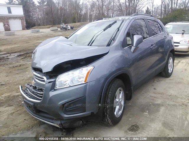 KL7CJRSB3FB070972 - 2015 CHEVROLET TRAX 1LT GRAY photo 2