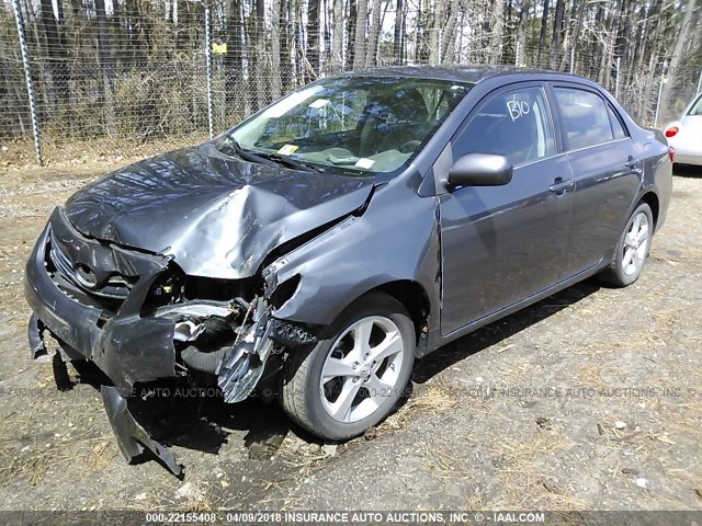 2T1BU4EE1DC002490 - 2013 TOYOTA COROLLA S/LE GRAY photo 2