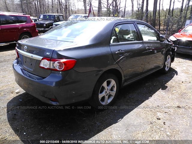 2T1BU4EE1DC002490 - 2013 TOYOTA COROLLA S/LE GRAY photo 4