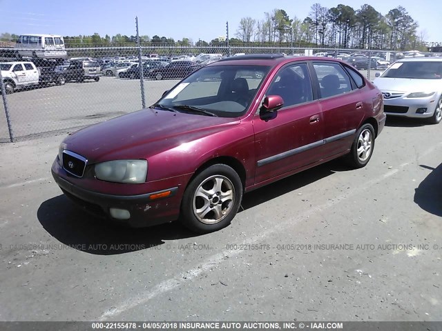 KMHDN55D63U084944 - 2003 HYUNDAI ELANTRA GLS/GT BURGUNDY photo 2