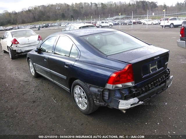 YV1RS61T632260418 - 2003 VOLVO S60 BLUE photo 3