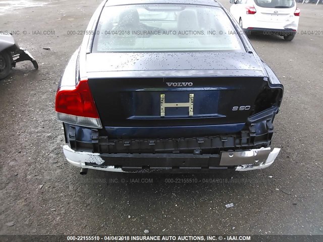 YV1RS61T632260418 - 2003 VOLVO S60 BLUE photo 6