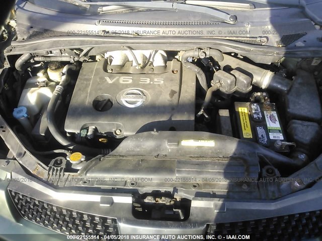 5N1BV28U54N328810 - 2004 NISSAN QUEST S/SE/SL GREEN photo 10