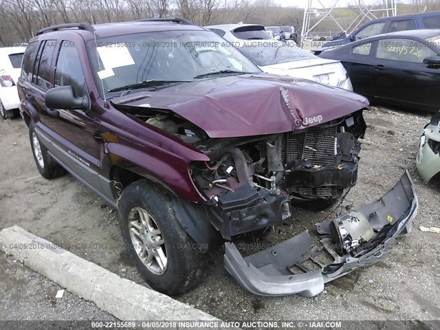 1J4GW48S82C262838 - 2002 JEEP GRAND CHEROKEE LAREDO RED photo 1