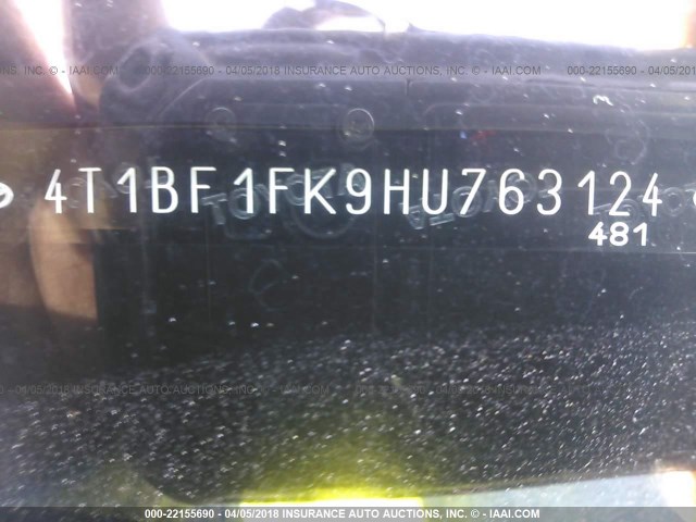 4T1BF1FK9HU763124 - 2017 TOYOTA CAMRY LE/XLE/SE/XSE BURGUNDY photo 9