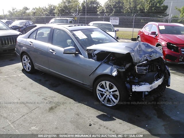 WDDGF8AB3DR258614 - 2013 MERCEDES-BENZ C 300 4MATIC GRAY photo 1