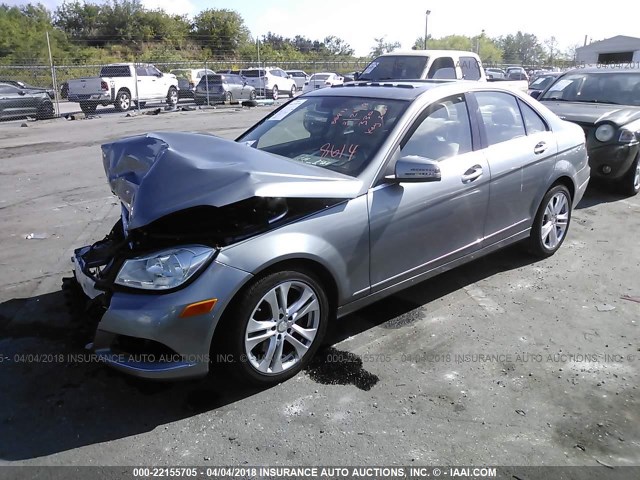 WDDGF8AB3DR258614 - 2013 MERCEDES-BENZ C 300 4MATIC GRAY photo 2