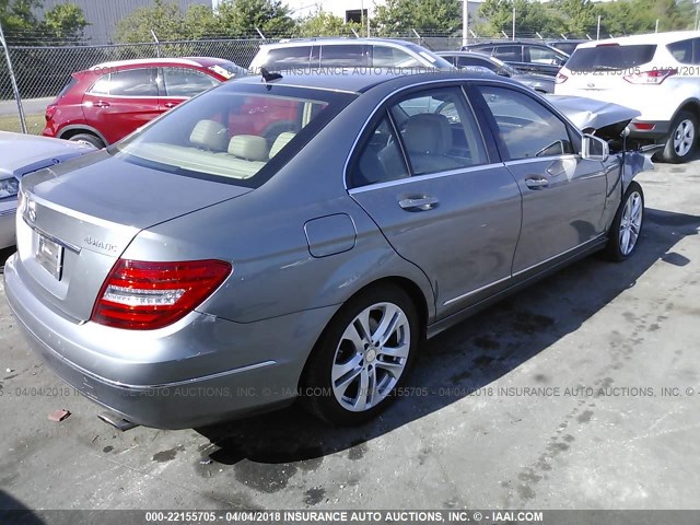 WDDGF8AB3DR258614 - 2013 MERCEDES-BENZ C 300 4MATIC GRAY photo 4