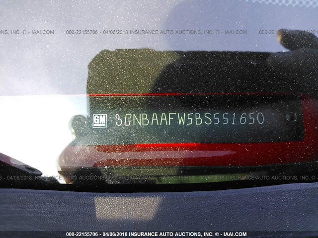 3GNBAAFW5BS551650 - 2011 CHEVROLET HHR LS RED photo 9