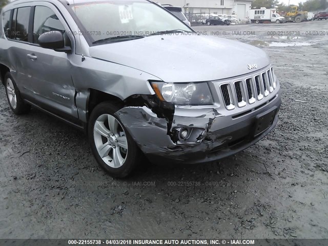 1C4NJCBA3GD675113 - 2016 JEEP COMPASS SPORT GRAY photo 6