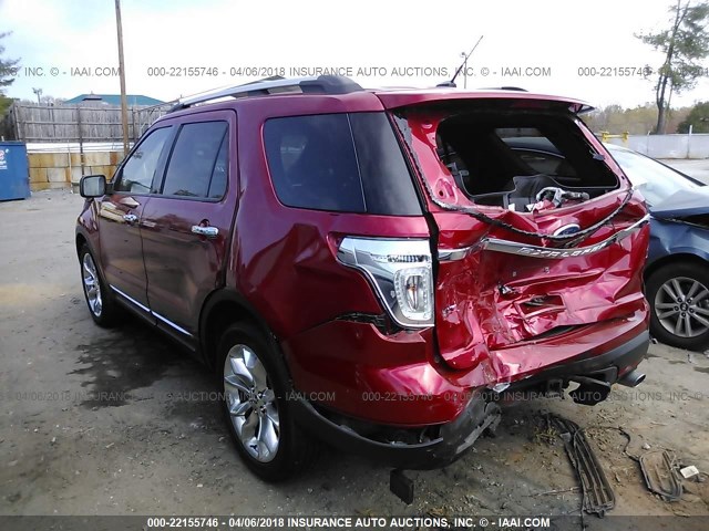 1FMHK7D87BGA05157 - 2011 FORD EXPLORER XLT RED photo 3