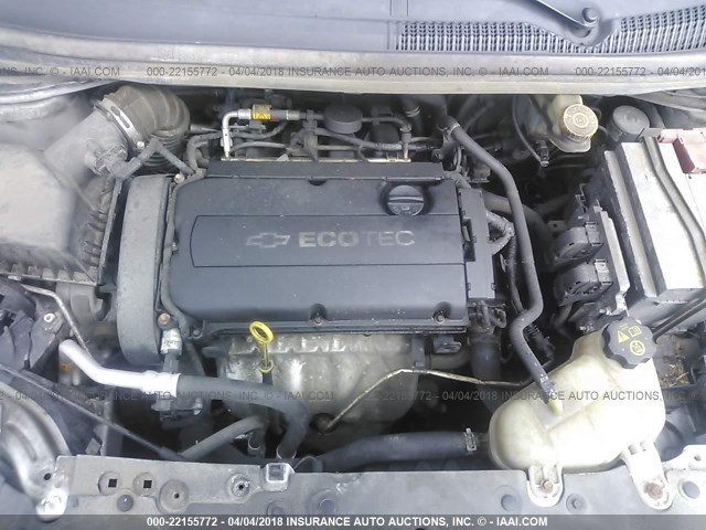 1G1JB5SH9C4128371 - 2012 CHEVROLET SONIC LS ვერცხლისფერი ფოტო 9