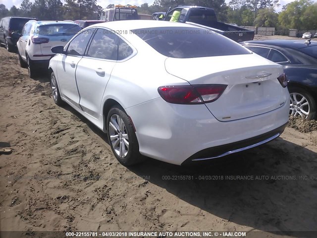 1C3CCCAB4GN148630 - 2016 CHRYSLER 200 LIMITED WHITE photo 3