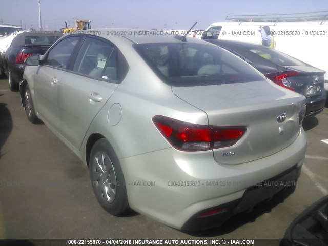 3KPA24AB7JE086227 - 2018 KIA RIO LX/S GOLD photo 3