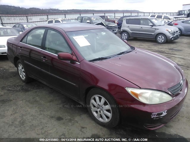 4T1BF30K32U029977 - 2002 TOYOTA CAMRY LE/XLE/SE RED photo 1