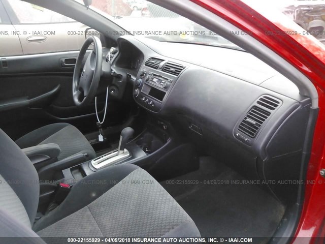 1HGEM22125L061210 - 2005 HONDA CIVIC DX VP RED photo 5