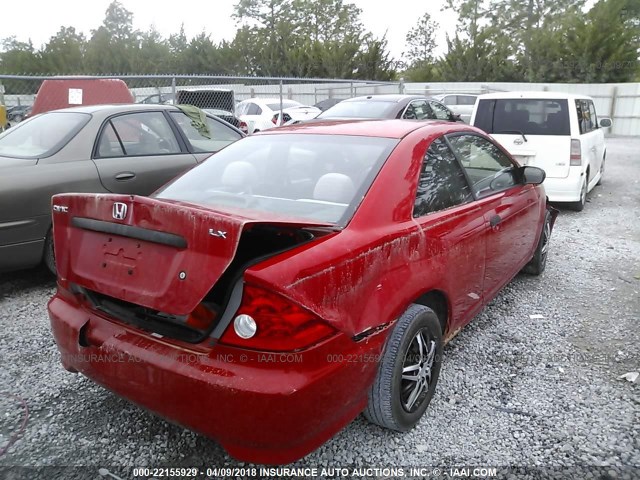 1HGEM22125L061210 - 2005 HONDA CIVIC DX VP RED photo 6