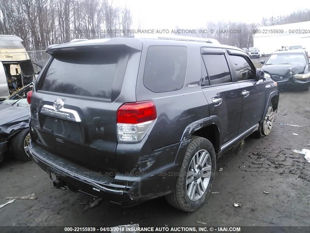 JTEBU5JR6C5101828 - 2012 TOYOTA 4RUNNER SR5/LIMITED/TRAIL GRAY photo 4