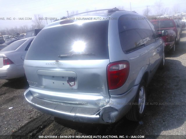 1D4GP45R75B360714 - 2005 DODGE CARAVAN SXT BLUE photo 4