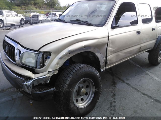 5TEGM92N72Z030521 - 2002 TOYOTA TACOMA DOUBLE CAB PRERUNNER GOLD photo 6