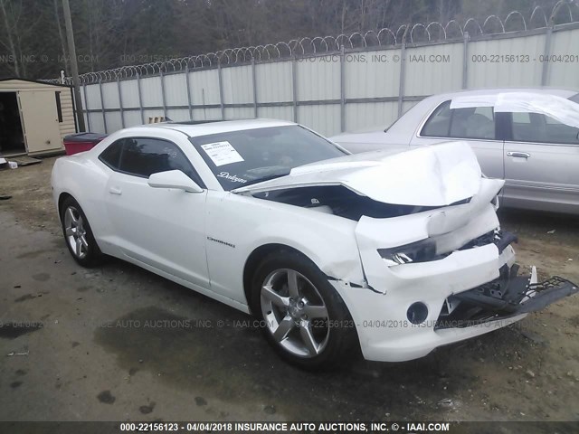 2G1FD1E30F9253379 - 2015 CHEVROLET CAMARO LT WHITE photo 1