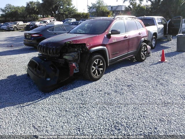 1C4PJMBS9EW211557 - 2014 JEEP CHEROKEE TRAILHAWK 红色 照片 2