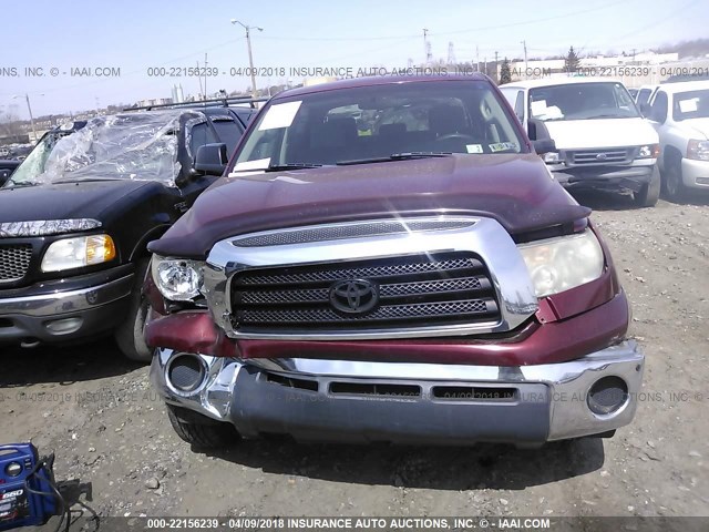 5TBDV54167S458600 - 2007 TOYOTA TUNDRA CREWMAX SR5 MAROON photo 6