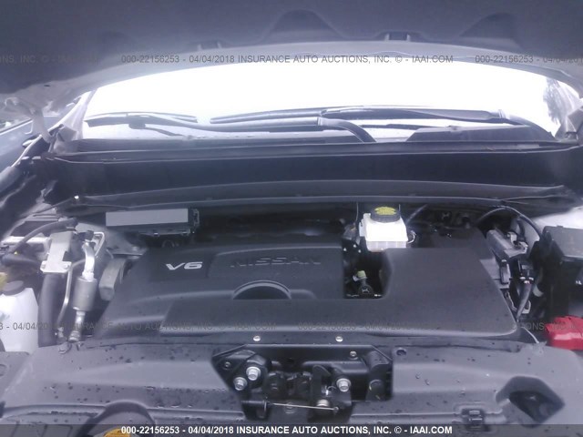 5N1DR2MM0HC651022 - 2017 NISSAN PATHFINDER S/SV/SL/PLATINUM 银色 照片 10