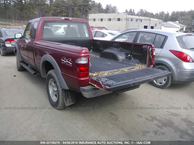 1FTZR15E63TA12812 - 2003 FORD RANGER SUPER CAB RED photo 3