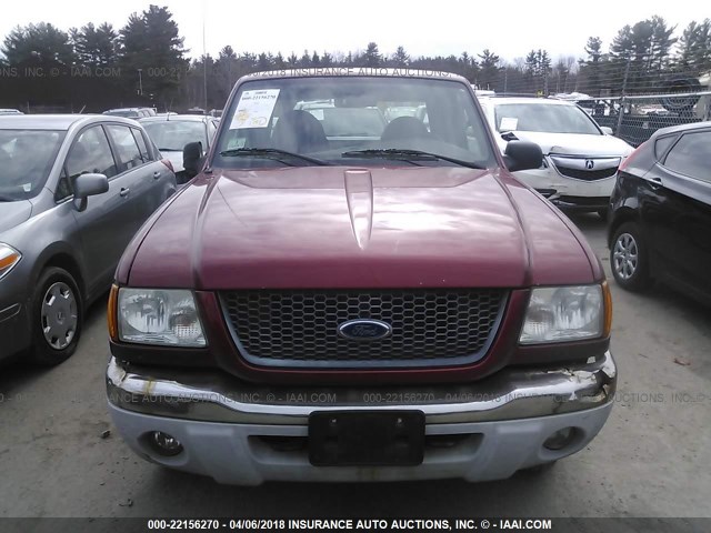 1FTZR15E63TA12812 - 2003 FORD RANGER SUPER CAB RED photo 6