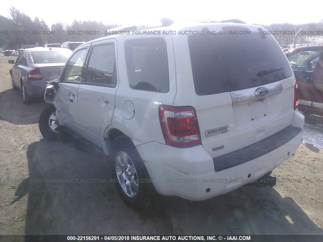 1FMCU0E73CKA83113 - 2012 FORD ESCAPE LIMITED WHITE photo 3