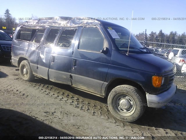 1FMRE11W74HA23943 - 2004 FORD ECONOLINE E150 WAGON BLUE photo 1