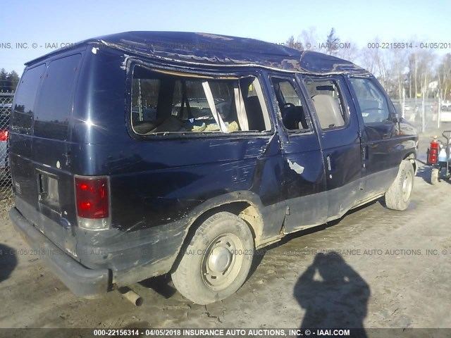 1FMRE11W74HA23943 - 2004 FORD ECONOLINE E150 WAGON BLUE photo 4